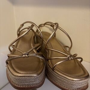 PAIGE Gold Wedge Sandals